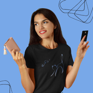 Blå Abstrakt - kattskinn T Shirt