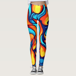 Blå Abstrakt Leggings