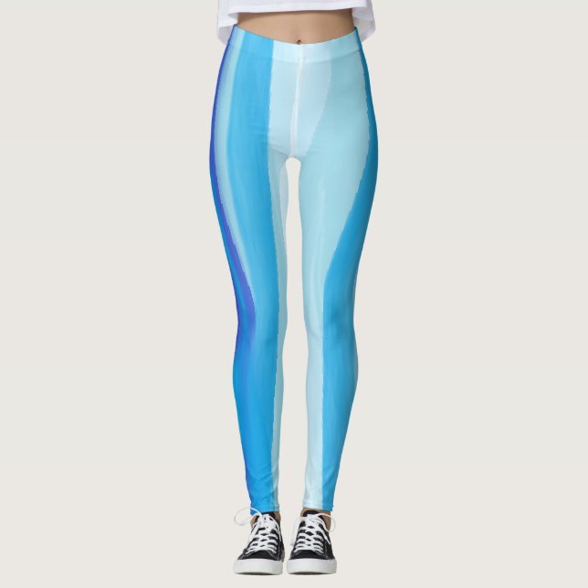 Blå abstrakt leggings (Framsida)