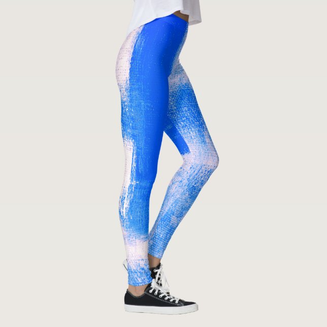 Blå Abstrakt Leggings (Höger)