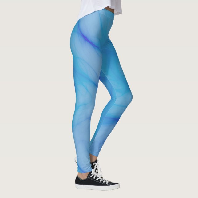 blå Abstrakt Leggings (Höger)