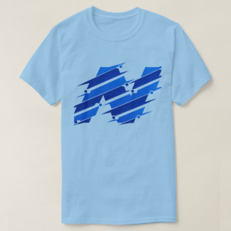 Blå Abstrakt Logotyp T-Shirt | Modern Futuristisk