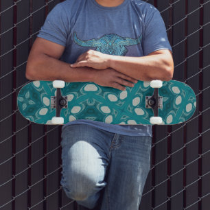 Blå Abstrakt Mini Skateboard Bräda 18,5 Cm