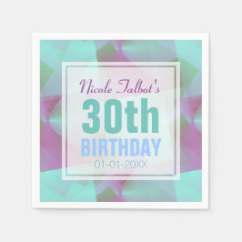 Blå Abstrakt pastel 30års födelsedag Pappra blöjor Pappersservett