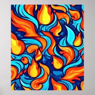 Blå Abstrakt Poster