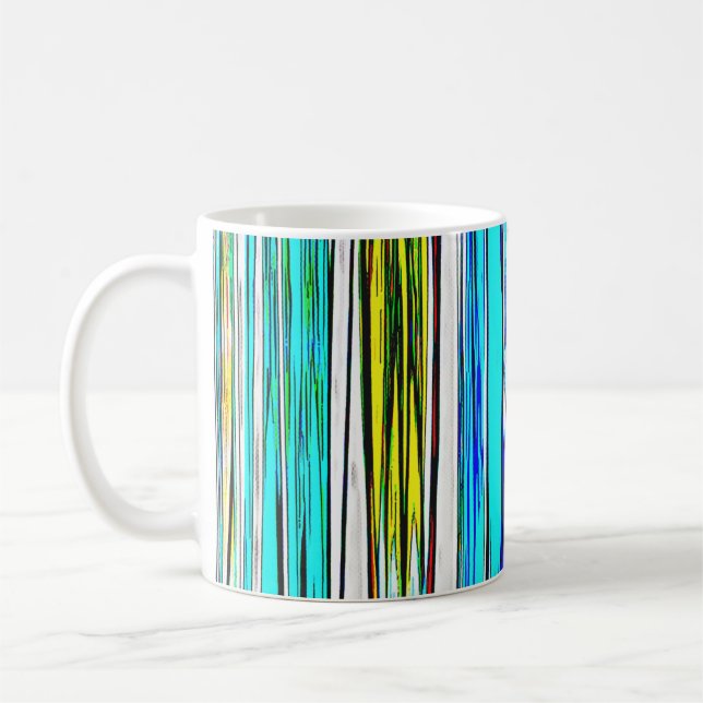 Blå Abstrakt Rand 606 Kaffemugg (Vänster)