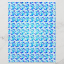 Blå Abstrakt Rosor Bulk Scrapbookpapper Sidor Reklamblad