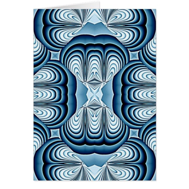 Blå Abstrakt Spegel Hälsningskort (Framsidan)