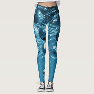 Blå Abstrakt Vatten droplet Leggings