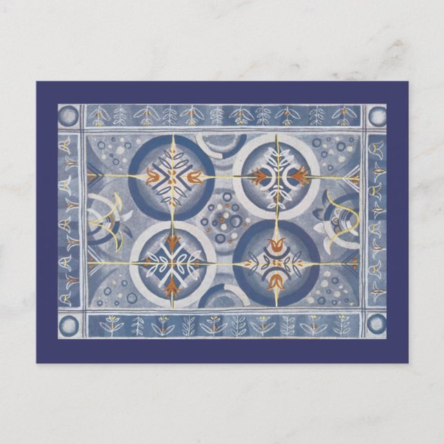 Blå Abstrakt Vykort (Framsida)