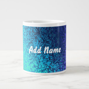 Blå Abstrakten Lägg till Namn Jumbo Mugg