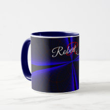 Blå accentklöverblad geometrisk kaffemugg