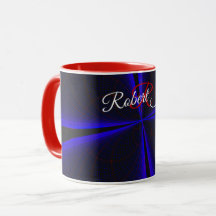 Blå accentklöverblad geometrisk kaffemugg
