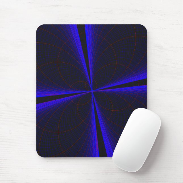 Blå accentklöverblad geometrisk musmatta (Med mus)