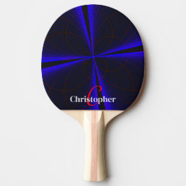Blå accentklöverblad geometrisk pingisracket
