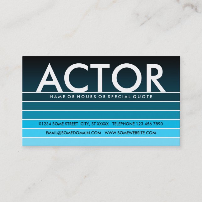 blå ACTOR-färgruta Visitkort (Framsida)