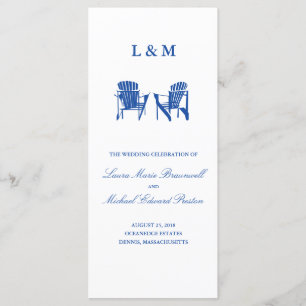 Blå Adirondack-ordförande Ceremonisprogrammet Program