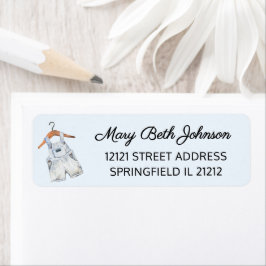 Blå adressetikett för babyvisningsprogrammets Vint Returadress Etikett