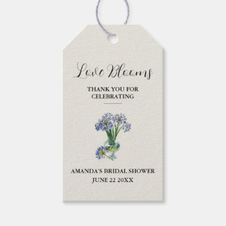 Blå Agapanthus Blommig Kärlek Blommar Förmån Presentetikett
