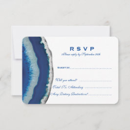 Blå Agate bröllops-RSVP OSA Kort