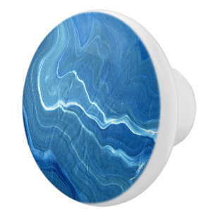 Blå Agate Marble Abstraction Knopp