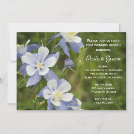 Blå Akeleje Blommor Efter Bröllopsbrunch Inbjudningar