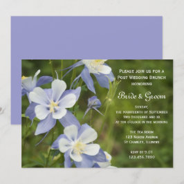 Blå Akeleje Blommor Efter Bröllopsbrunch Inbjudningar
