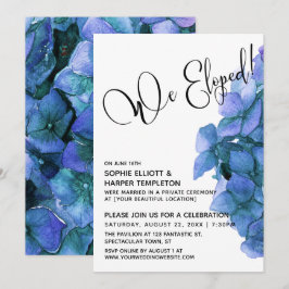Blå Akrylfärg Hydrangea Vi Rymde! Typografi Inbjudningar