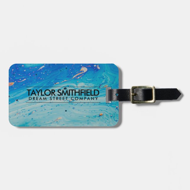 Blå akrylmodern Professionell Bagagebricka (Horisontell Framsida)