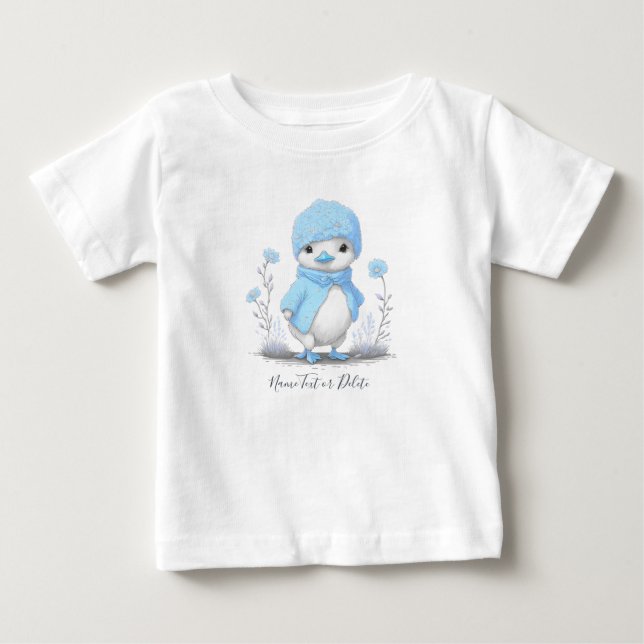 Blå akvarell Ankung T-shirt (Framsida)