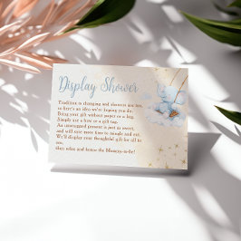 Blå akvarell elefant-visning dusch tilläggskort