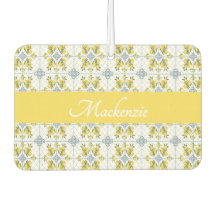 Blå akvarell fransk landsbygd citronnamn monogram