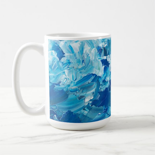 Blå akvarell kaffemugg (Vänster)