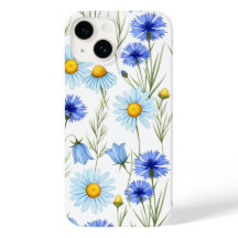 Blå akvarell vildblomma