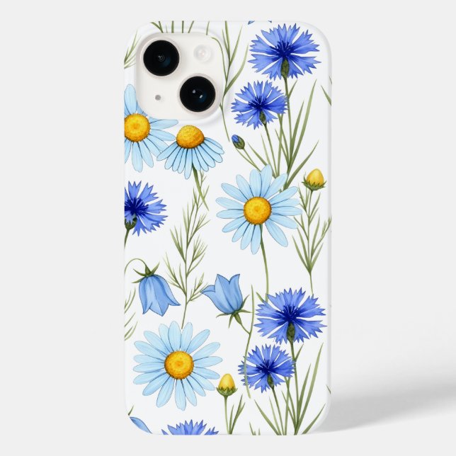 Blå akvarell vildblomma (Baksida)