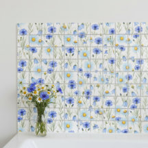 Blå akvarell vildblomma