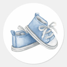 Blå akvarellbebisstrumpor Babyshower