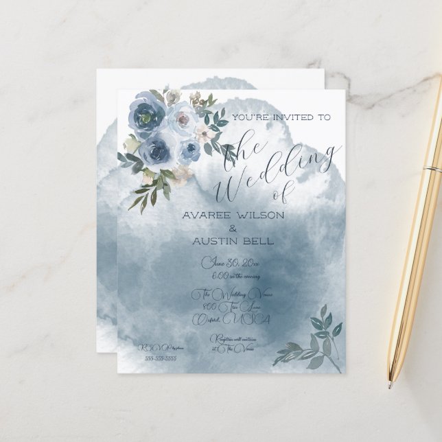 Blå akvarellrosor (Fram/Back In Situ)