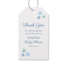 Blå akvarellstjärnor Baby Shower Förmån Gåvokort