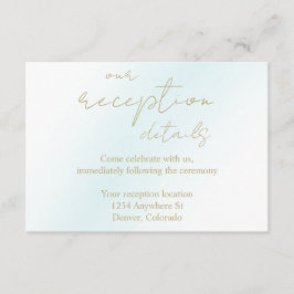 Blå akvarellvåg bröllopsmottagning tilläggskort