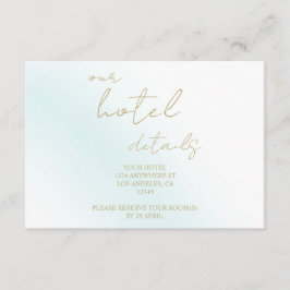 Blå akvarellvåg hotell för bröllop tilläggskort