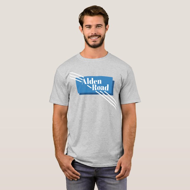 Blå Alden Road-tröja T Shirt (Hel framsida)