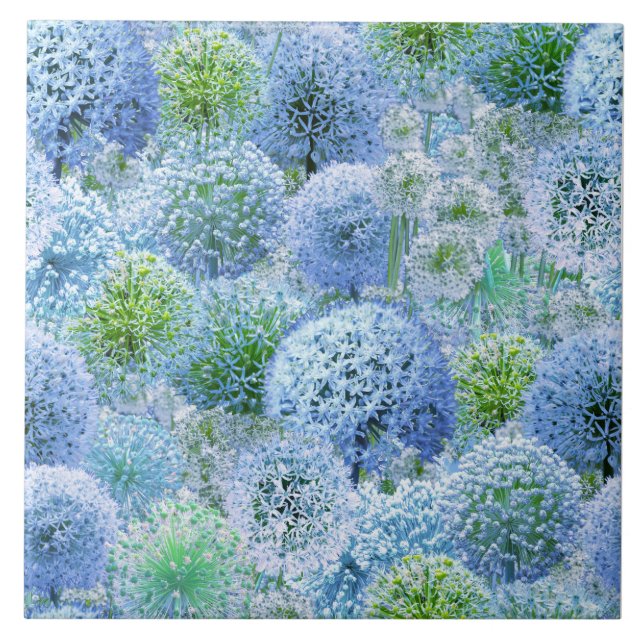 Blå Alliums Kakelplatta (Framsidan)