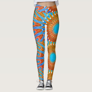 Blå allt-över-utskrift-färg leggings