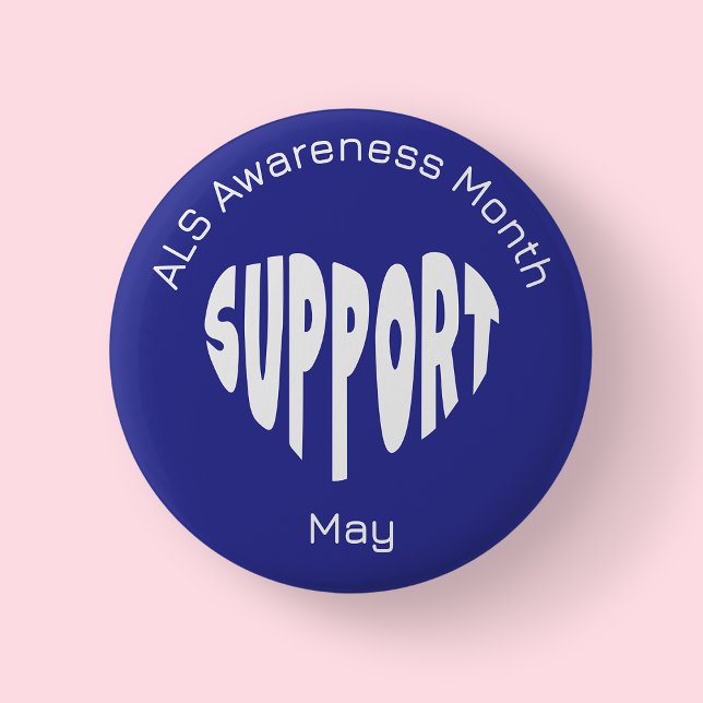 Blå ALS-medvetandemånadens knapp (ALS Awareness Month)