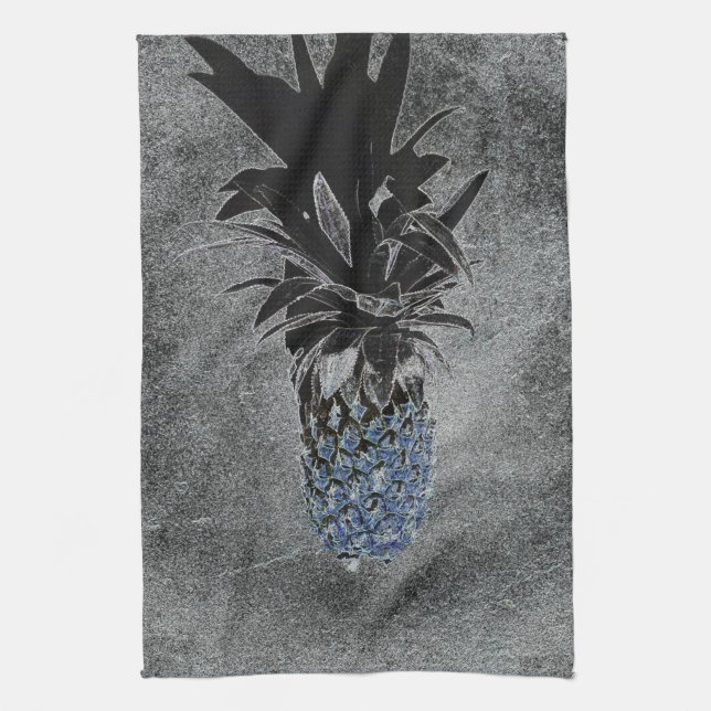 Blå ananas, betong Struktur Kökshandduk (Vertikal)