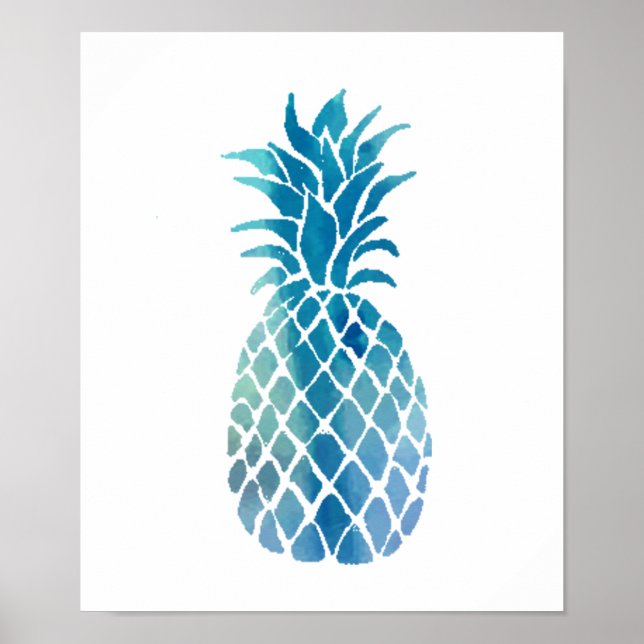 blå ananas poster (Framsidan)