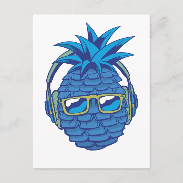 Blå Ananas Vykort (Framsida)