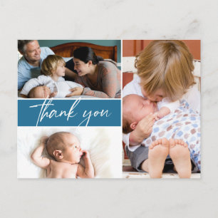 Blå andra baby Multi foto Tack Meddelande Vykort