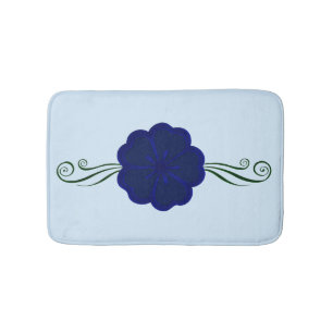 Blå Anemone Flower Bath Mat Badrumsmatta